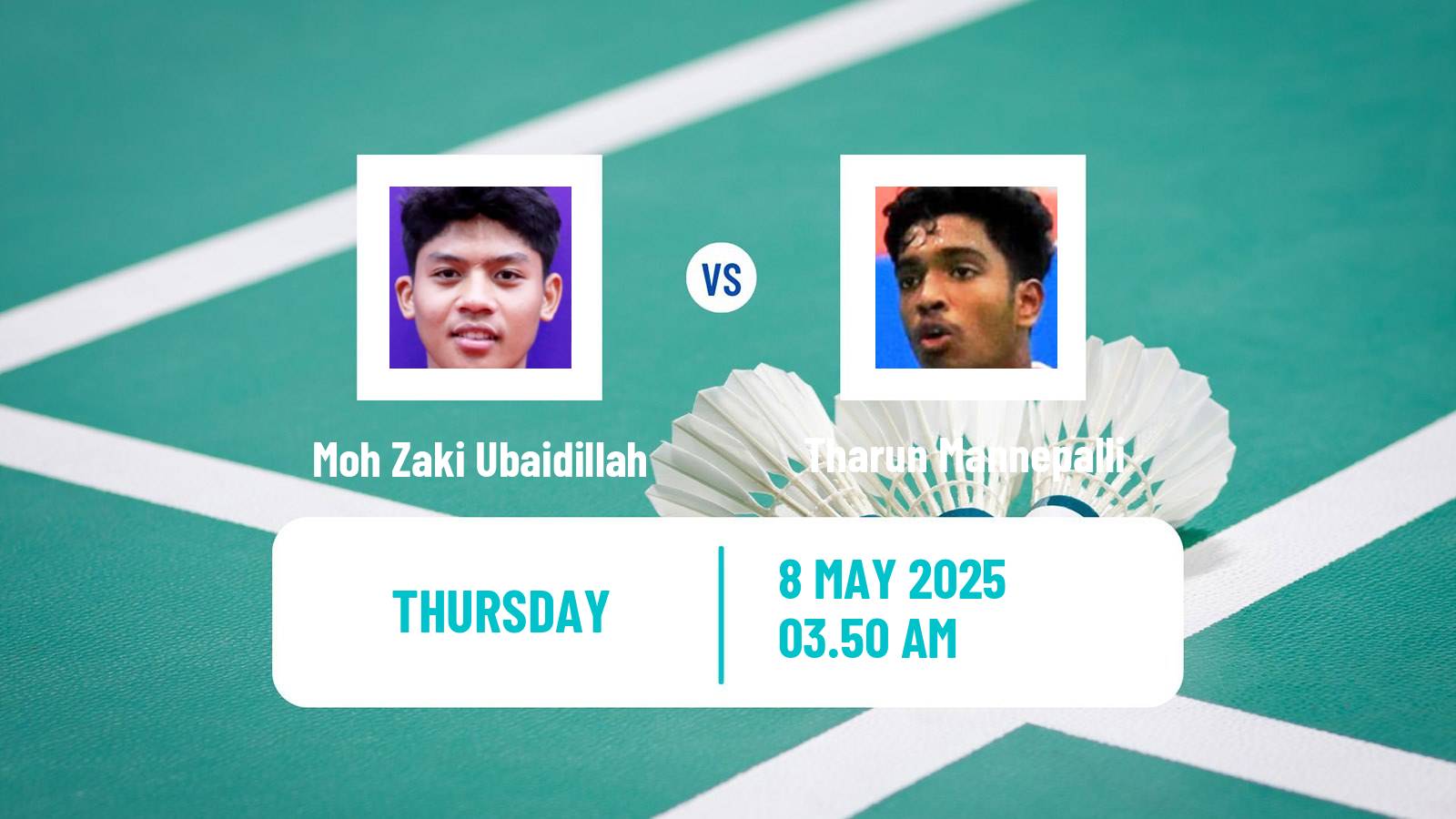 Badminton BWF World Tour Taipei Open Men Moh Zaki Ubaidillah - Tharun Mannepalli
