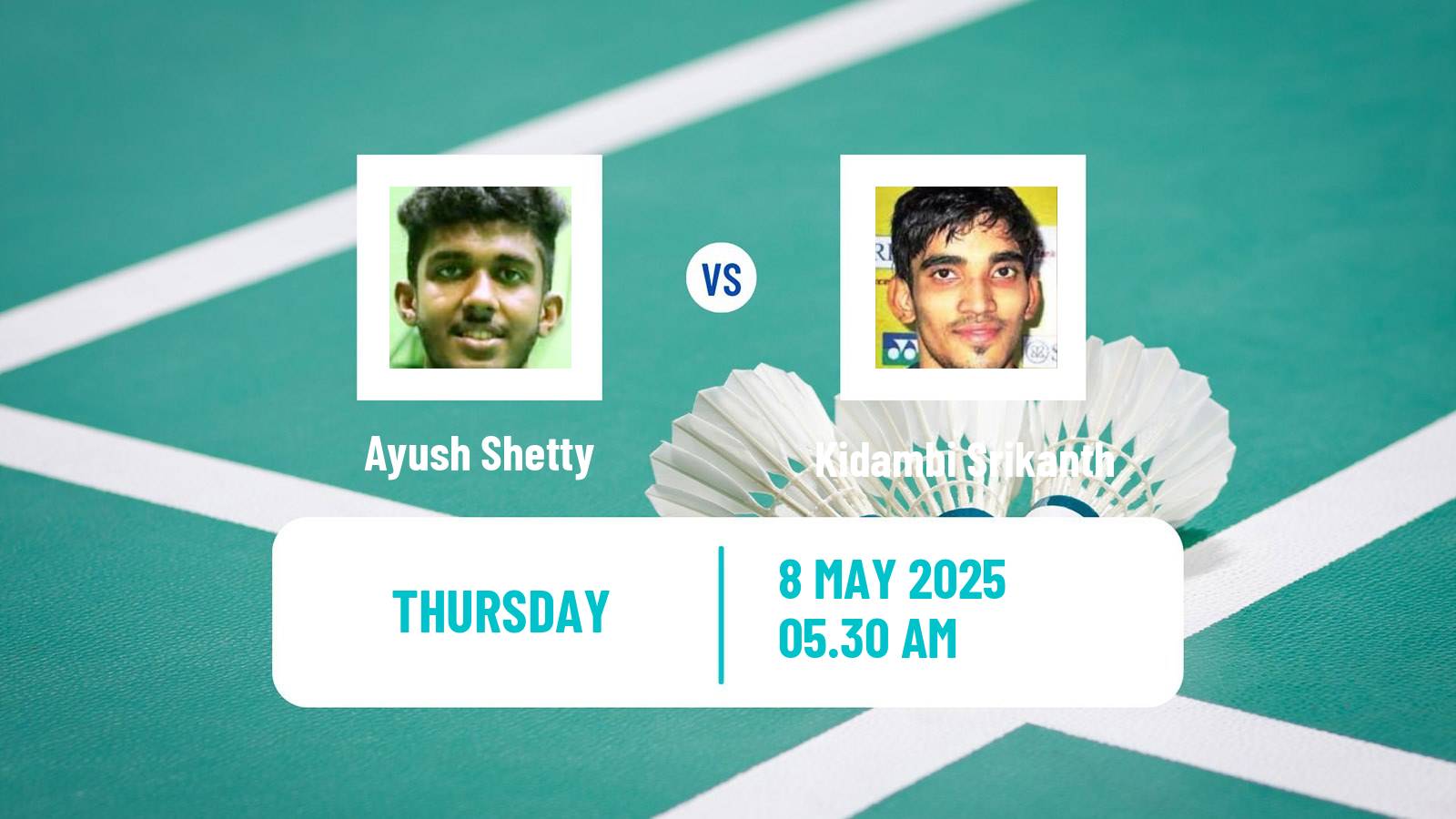 Badminton BWF World Tour Taipei Open Men Ayush Shetty - Kidambi Srikanth