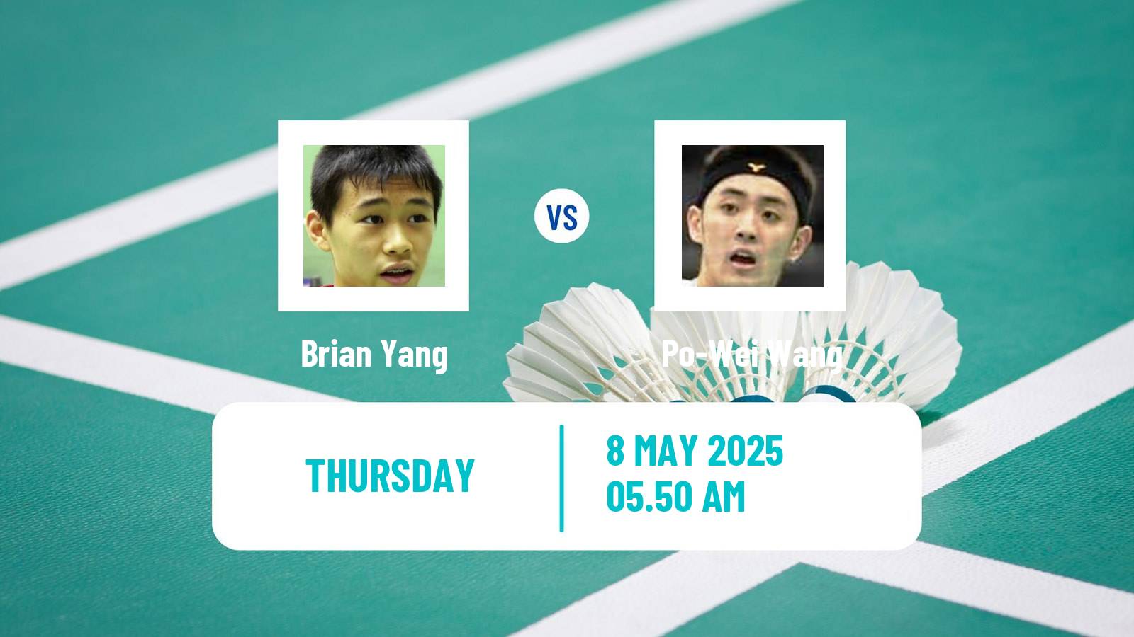 Badminton BWF World Tour Taipei Open Men Brian Yang - Po-Wei Wang