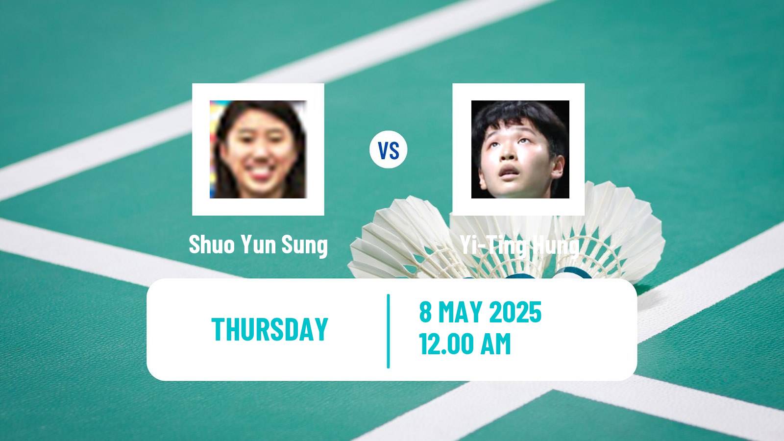 Badminton BWF World Tour Taipei Open Women Shuo Yun Sung - Yi-Ting Hung