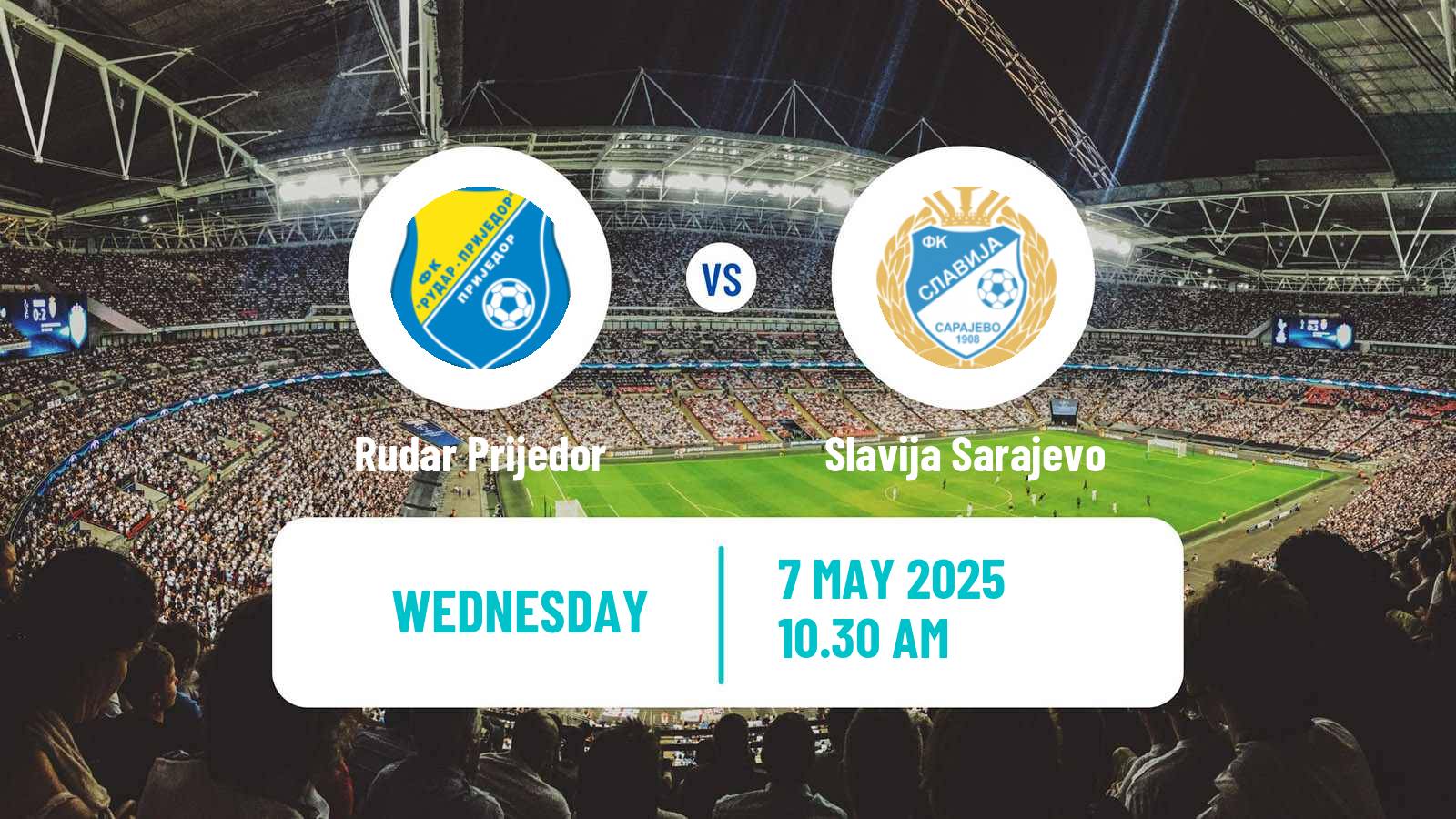 Soccer Bosnian Prva Liga RS Rudar Prijedor - Slavija Sarajevo