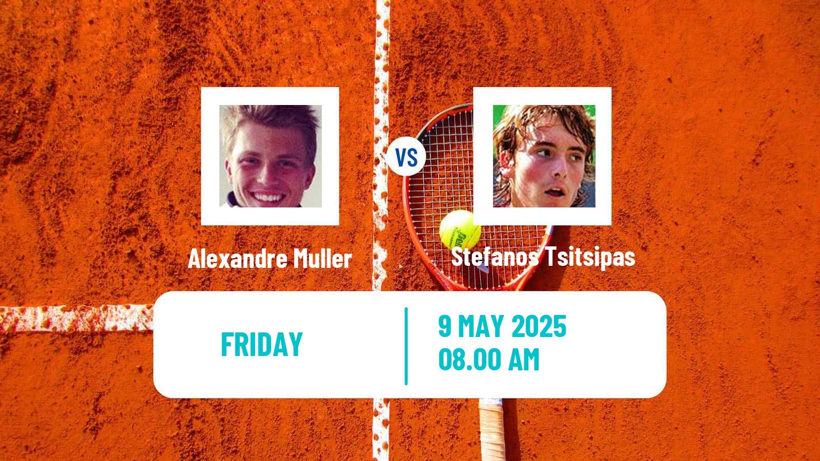 Tennis ATP Roma Alexandre Muller - Stefanos Tsitsipas