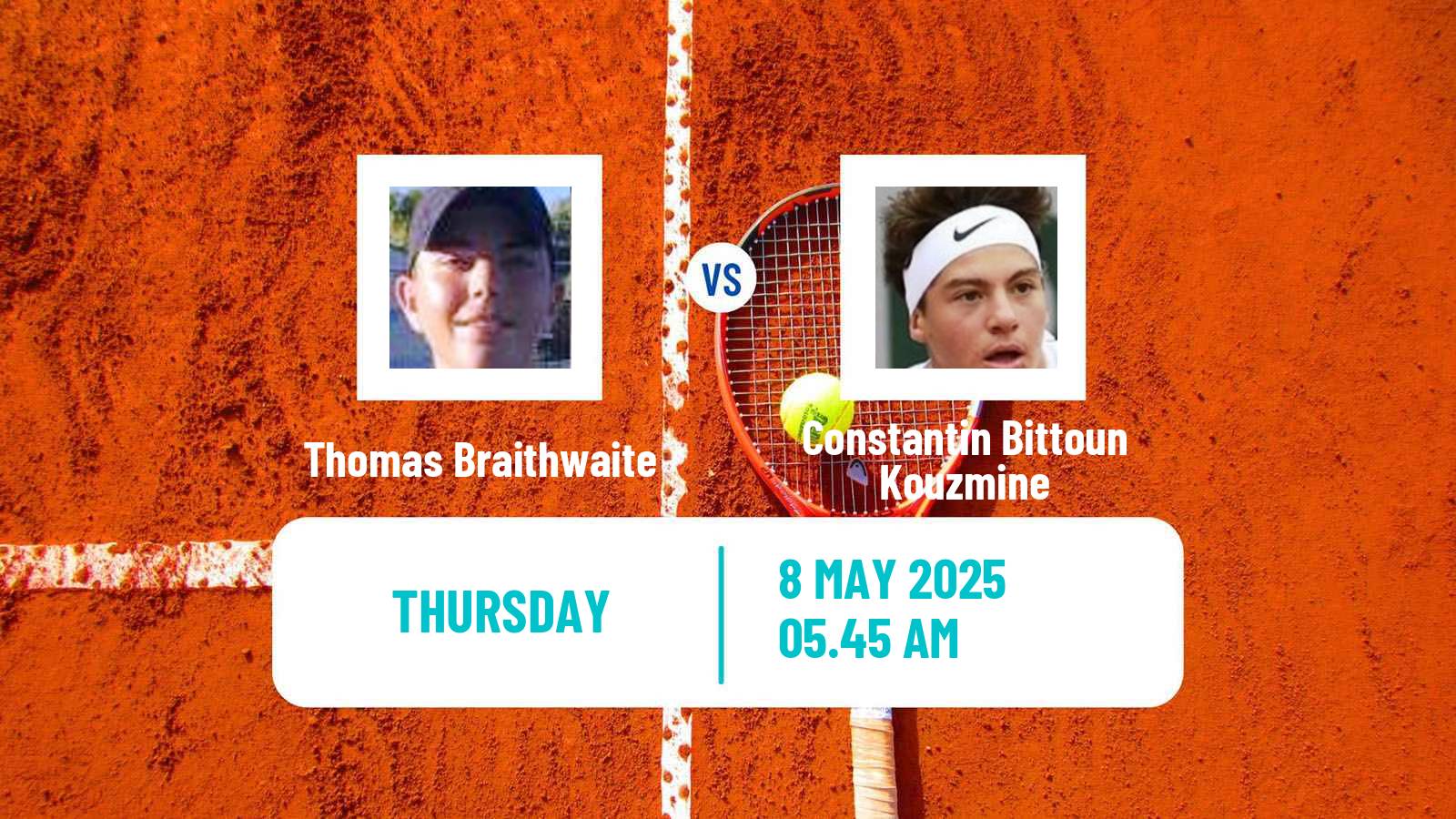 Tennis ITF M15 Monastir 18 Men Thomas Braithwaite - Constantin Bittoun Kouzmine