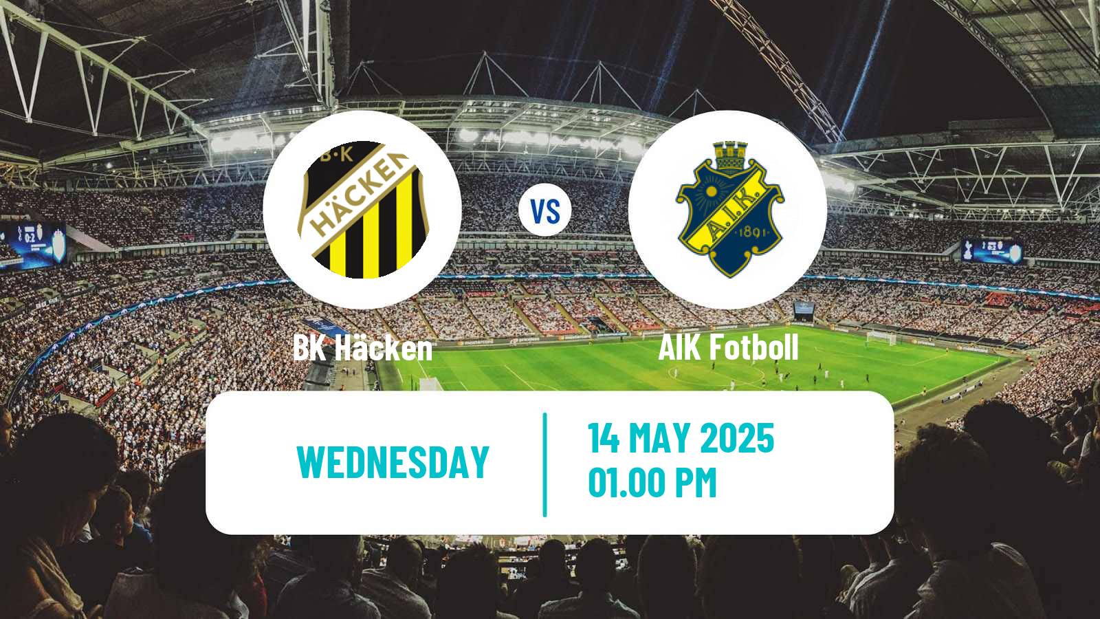 Soccer Swedish Allsvenskan Häcken - AIK