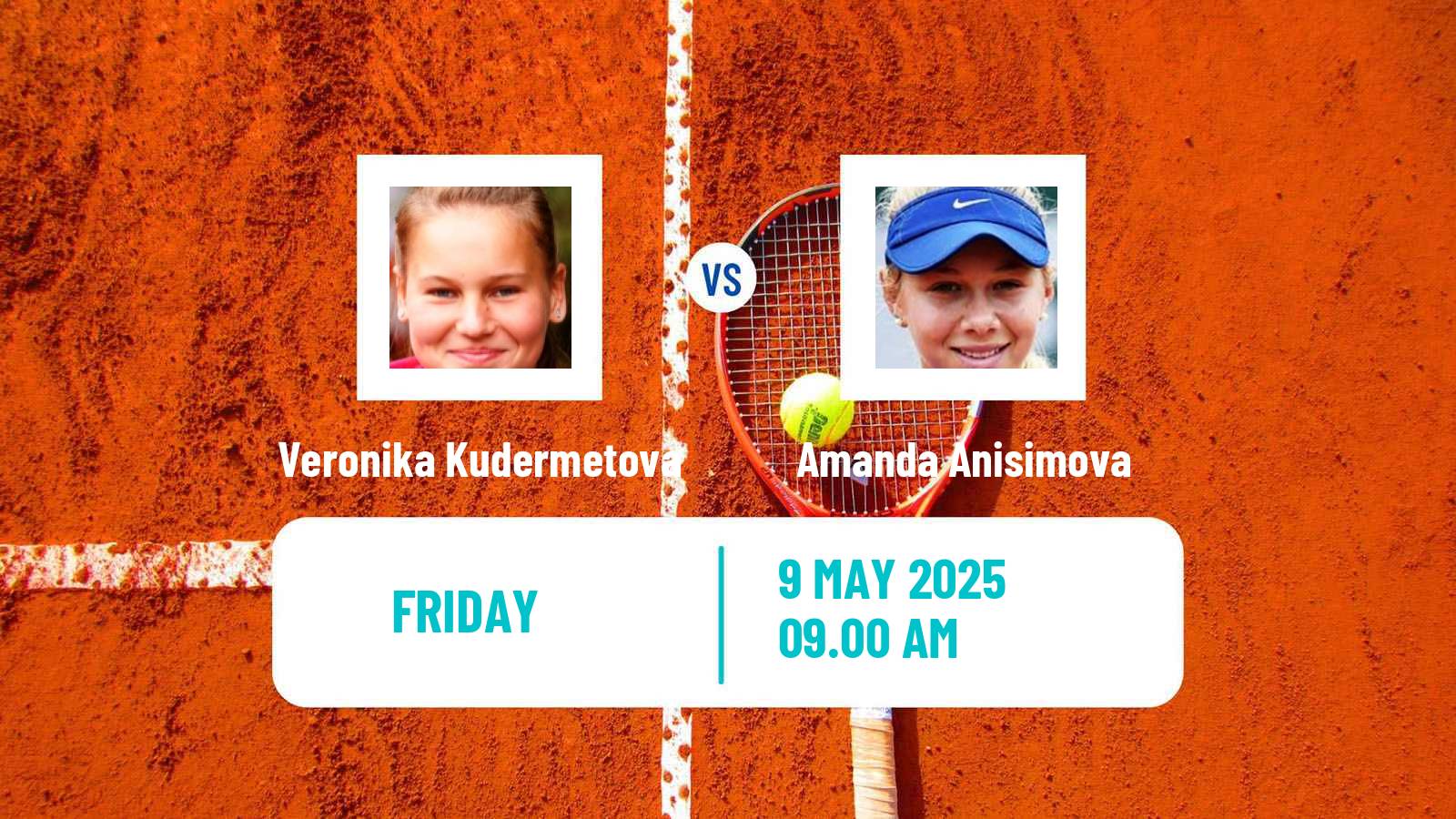Tennis WTA Roma Veronika Kudermetova - Amanda Anisimova