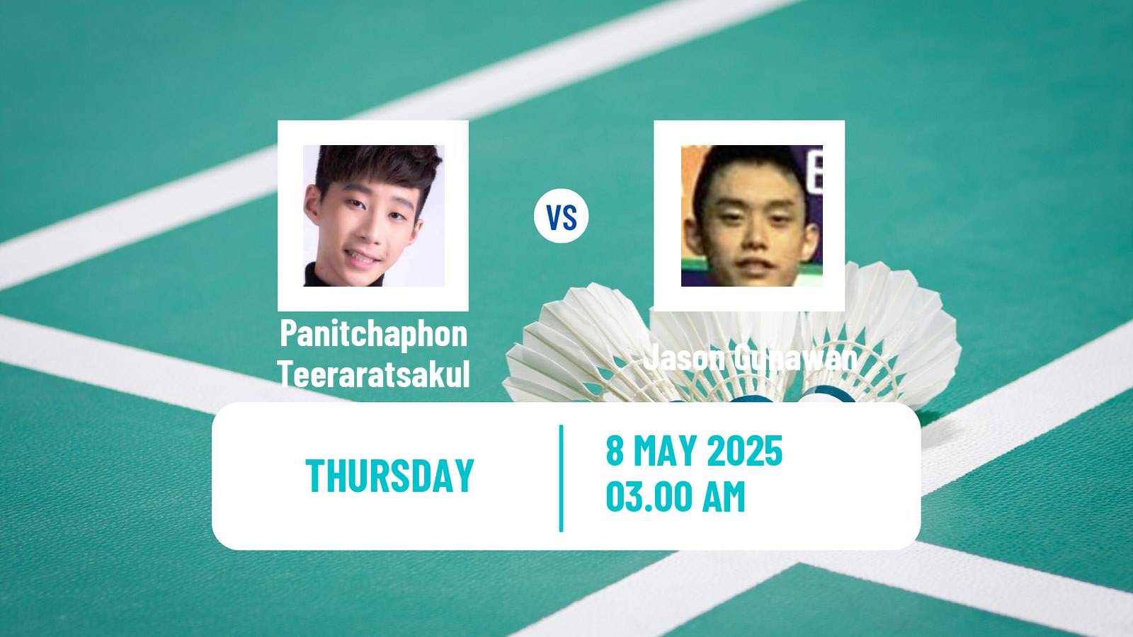 Badminton BWF World Tour Taipei Open Men Panitchaphon Teeraratsakul - Jason Gunawan