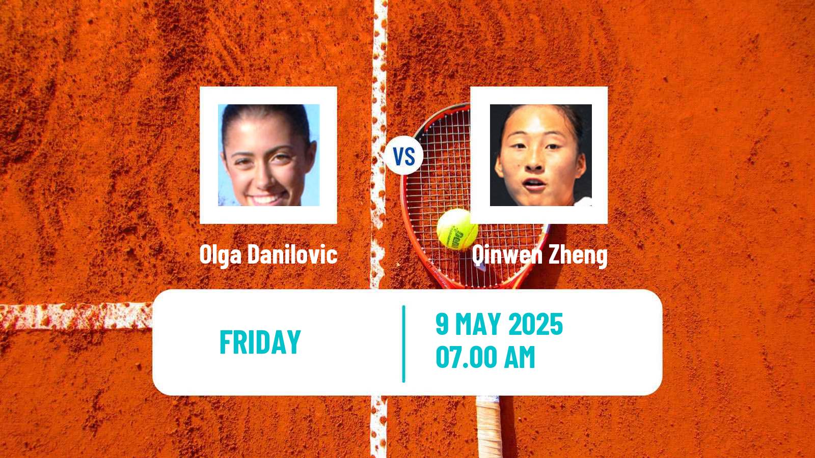Tennis WTA Roma Olga Danilovic - Qinwen Zheng