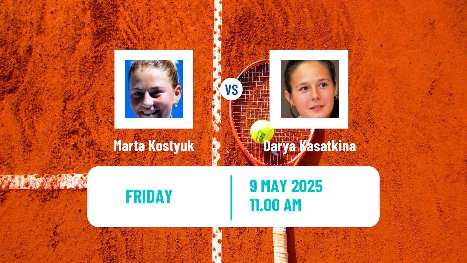 Tennis WTA Roma Marta Kostyuk - Darya Kasatkina