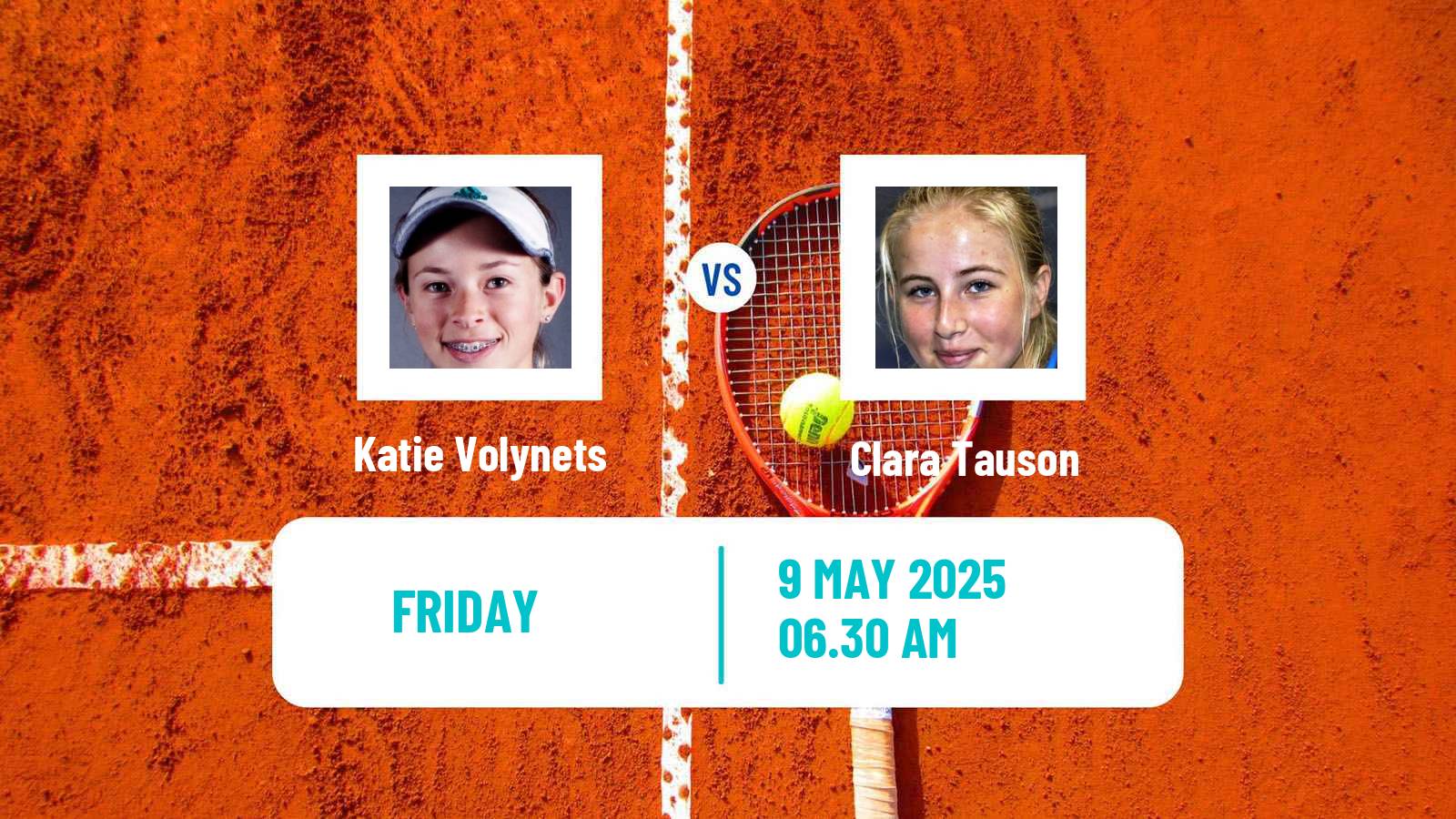 Tennis WTA Roma Katie Volynets - Clara Tauson