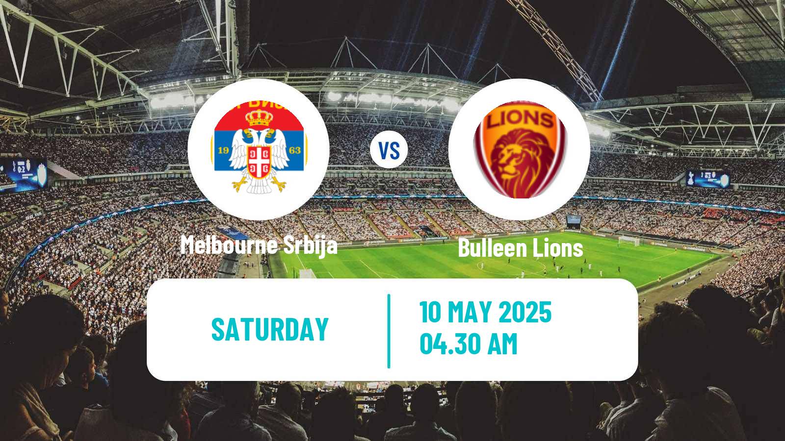 Soccer Australian Victoria Premier League Melbourne Srbija - Bulleen Lions
