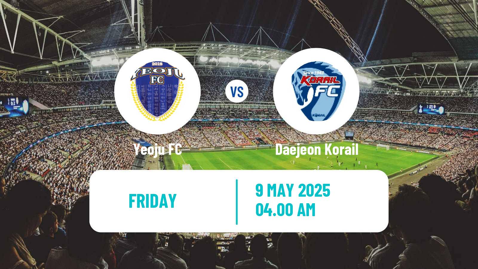 Soccer South Korean K3 League Yeoju - Daejeon Korail