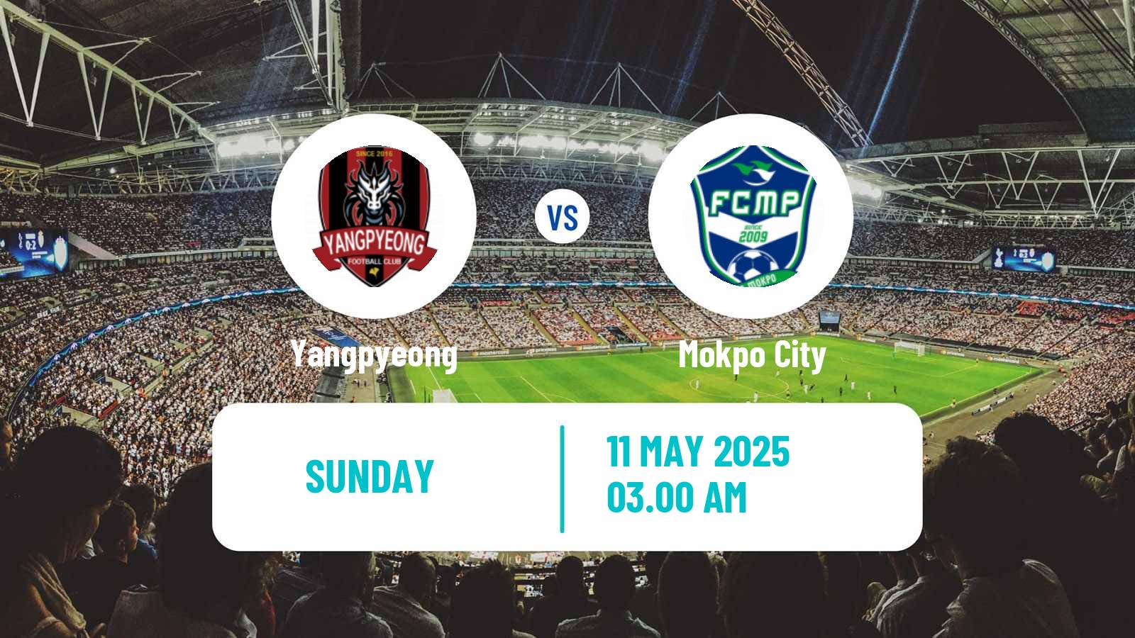 Soccer South Korean K3 League Yangpyeong - Mokpo City