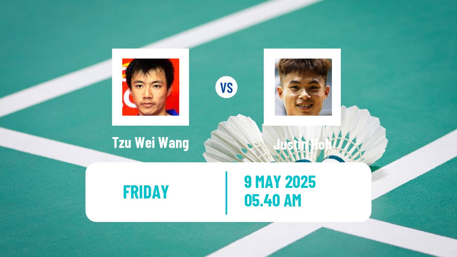 Badminton BWF World Tour Taipei Open Men Tzu Wei Wang - Justin Hoh