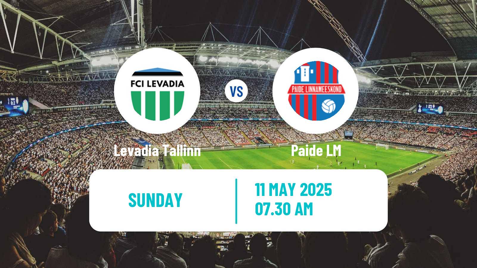 Soccer Estonian Meistriliiga Levadia Tallinn - Paide LM