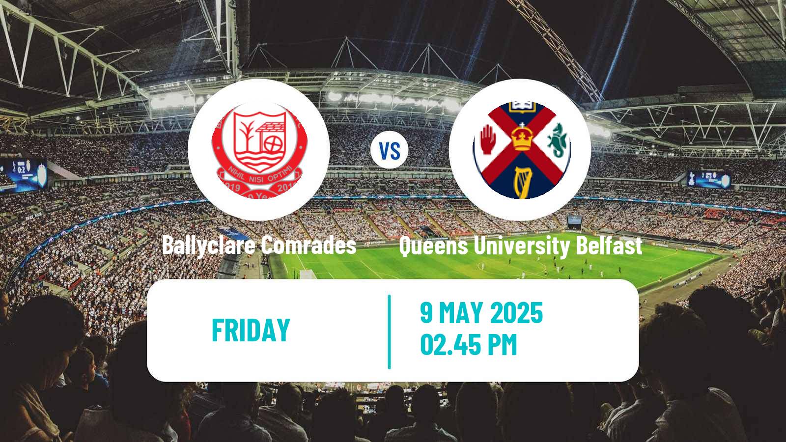 Soccer Northern Irish Championship Ballyclare Comrades - Queens University Belfast
