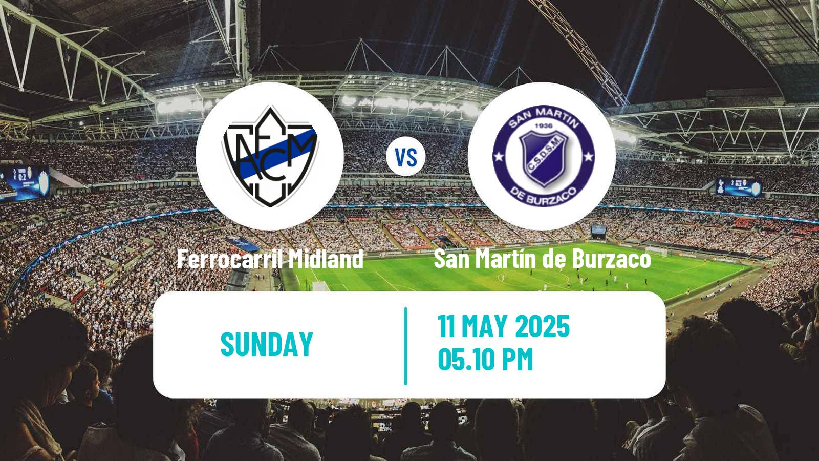 Soccer Argentinian Primera B Ferrocarril Midland - San Martín de Burzaco