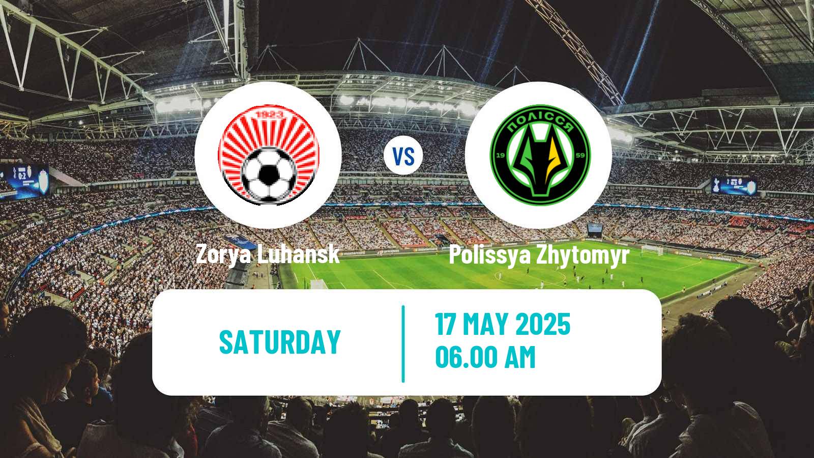 Soccer Ukrainian Premier League Zorya Luhansk - Polissya Zhytomyr