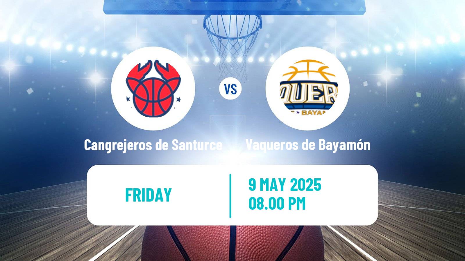 Basketball Puerto Rican BSN Cangrejeros de Santurce - Vaqueros de Bayamón