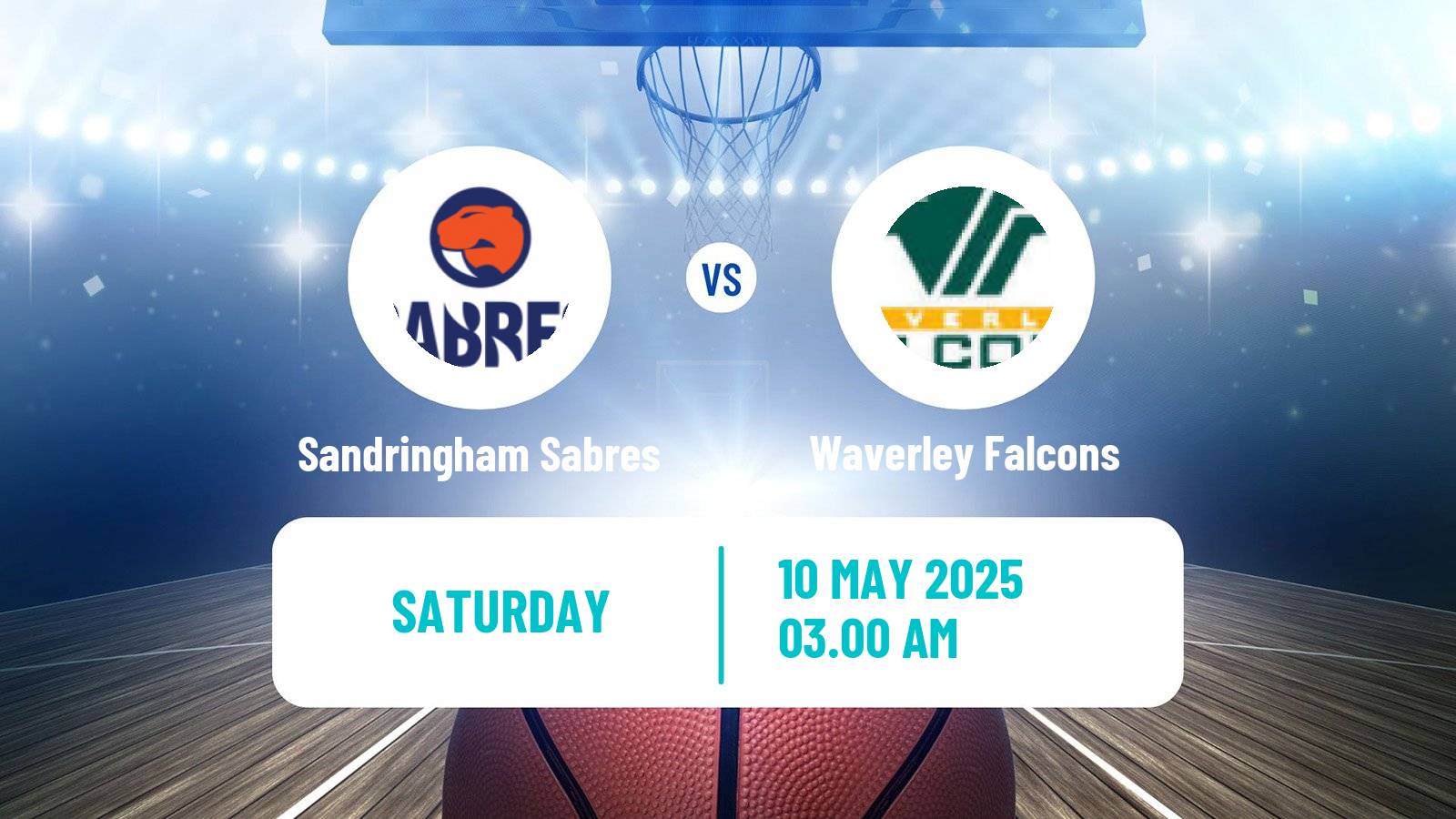 Basketball Australian NBL1 South Women Sandringham Sabres - Waverley Falcons