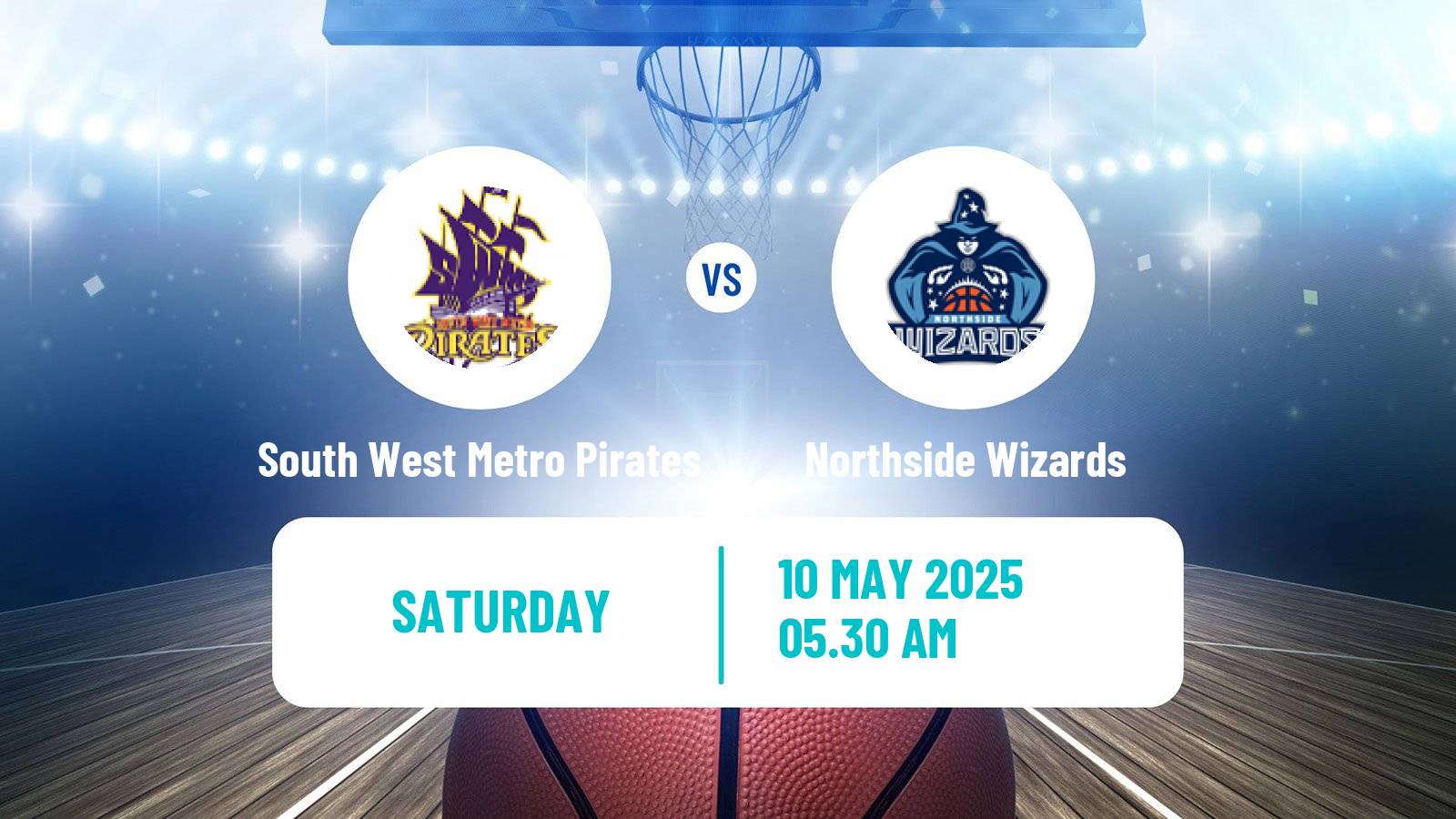 Basketball Australian NBL1 North South West Metro Pirates - Northside Wizards