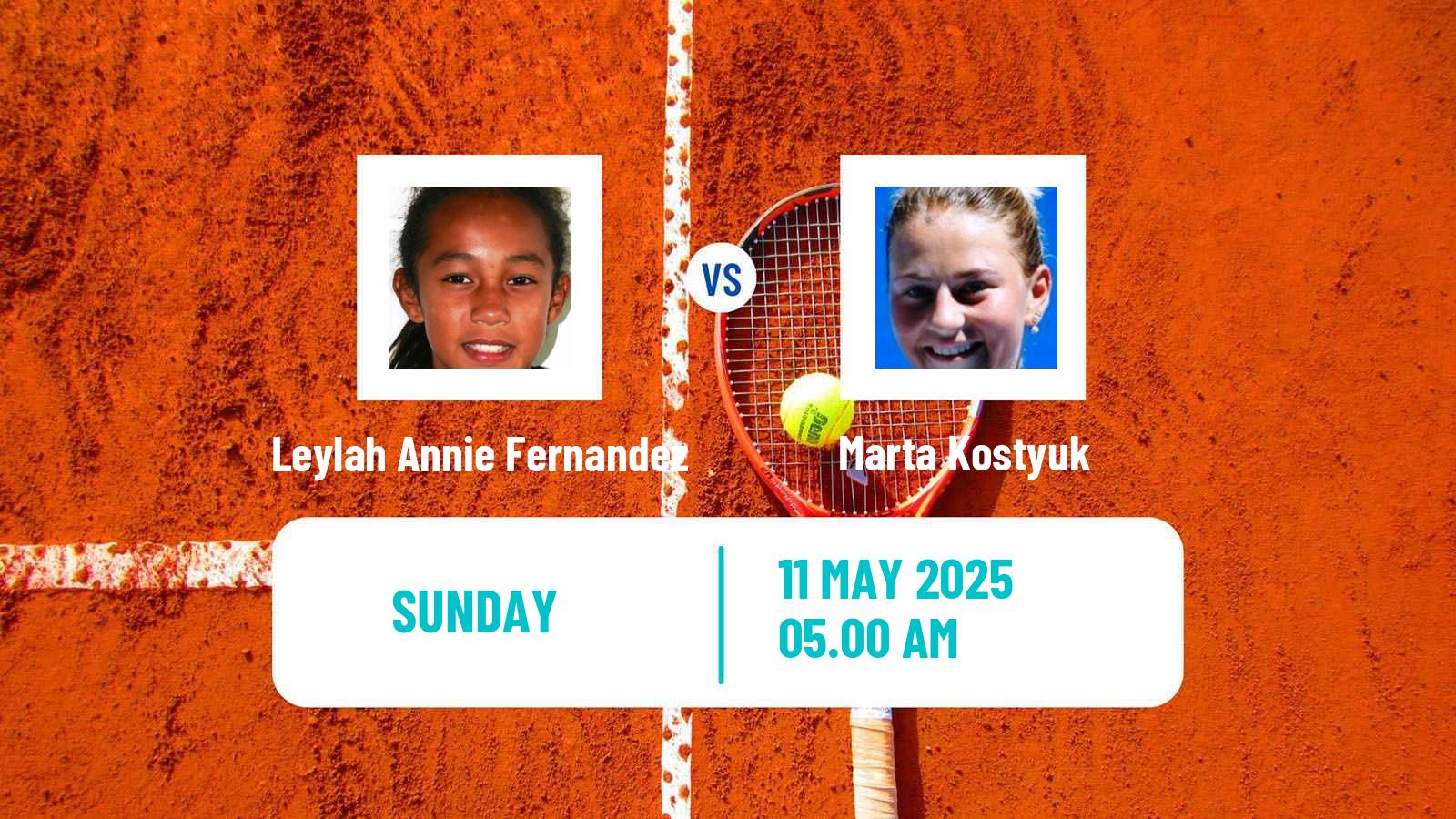 Tennis WTA Roma Leylah Annie Fernandez - Marta Kostyuk