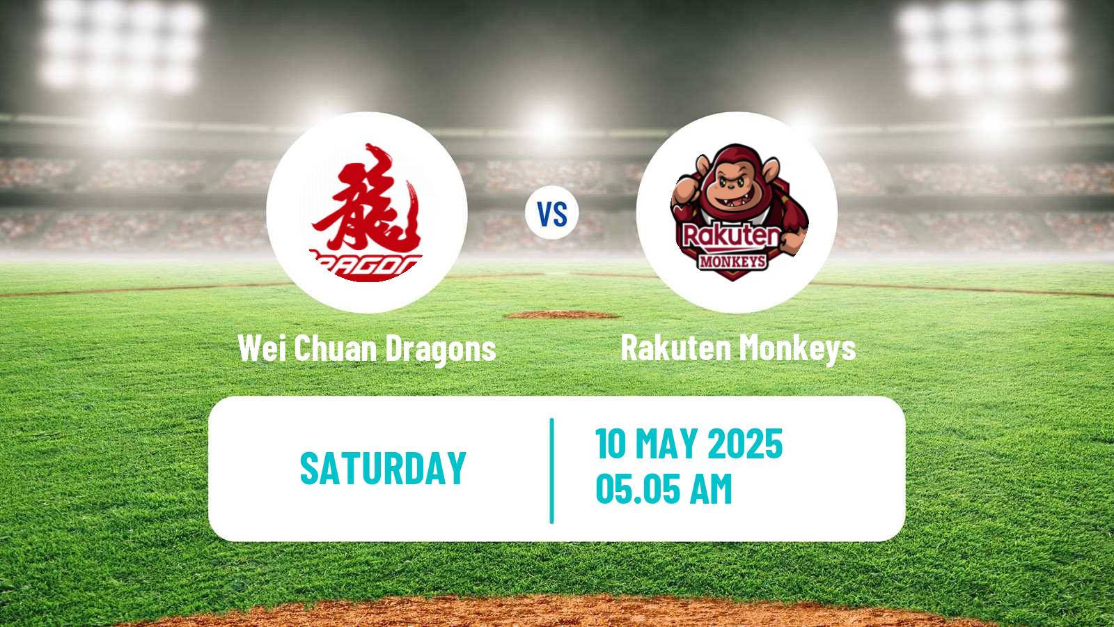 Baseball Taiwan CPBL Wei Chuan Dragons - Rakuten Monkeys