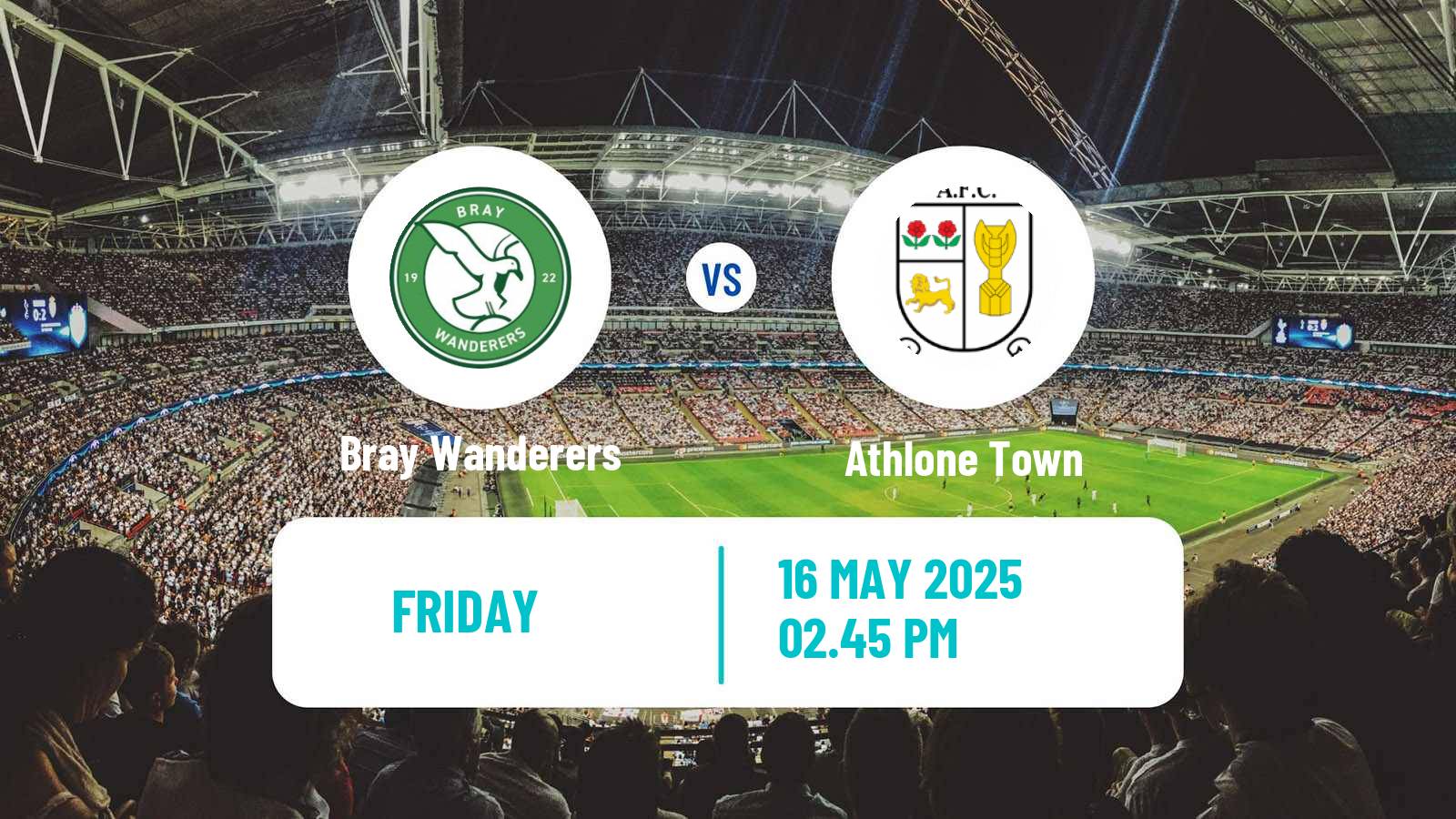 Soccer Irish Division 1 Bray Wanderers - Athlone Town