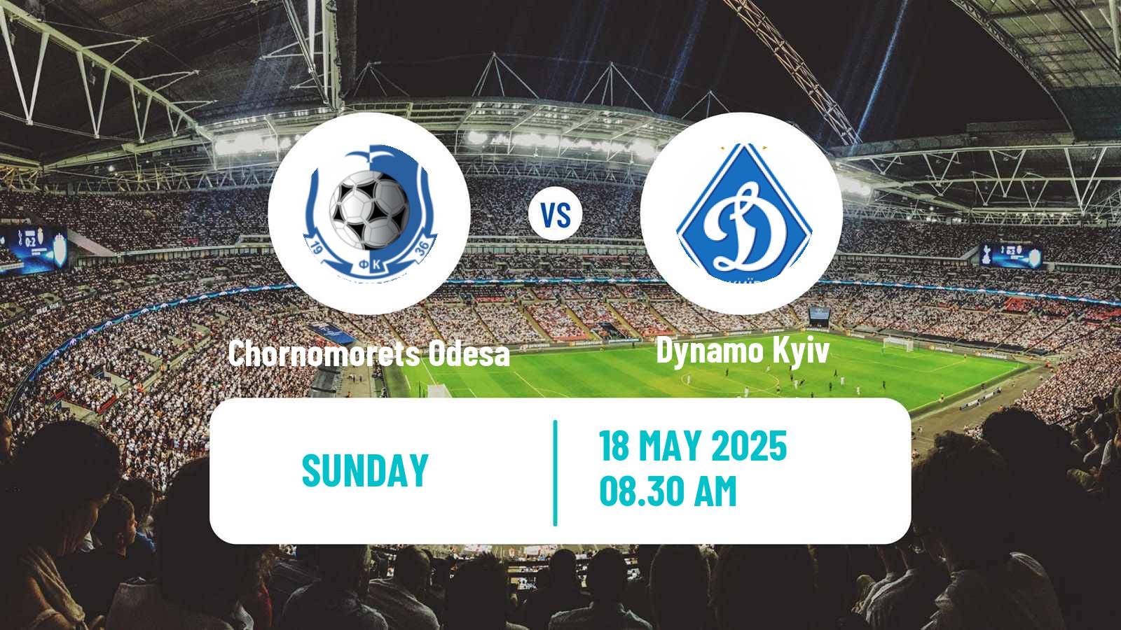 Soccer Ukrainian Premier League Chornomorets Odesa - Dynamo Kyiv