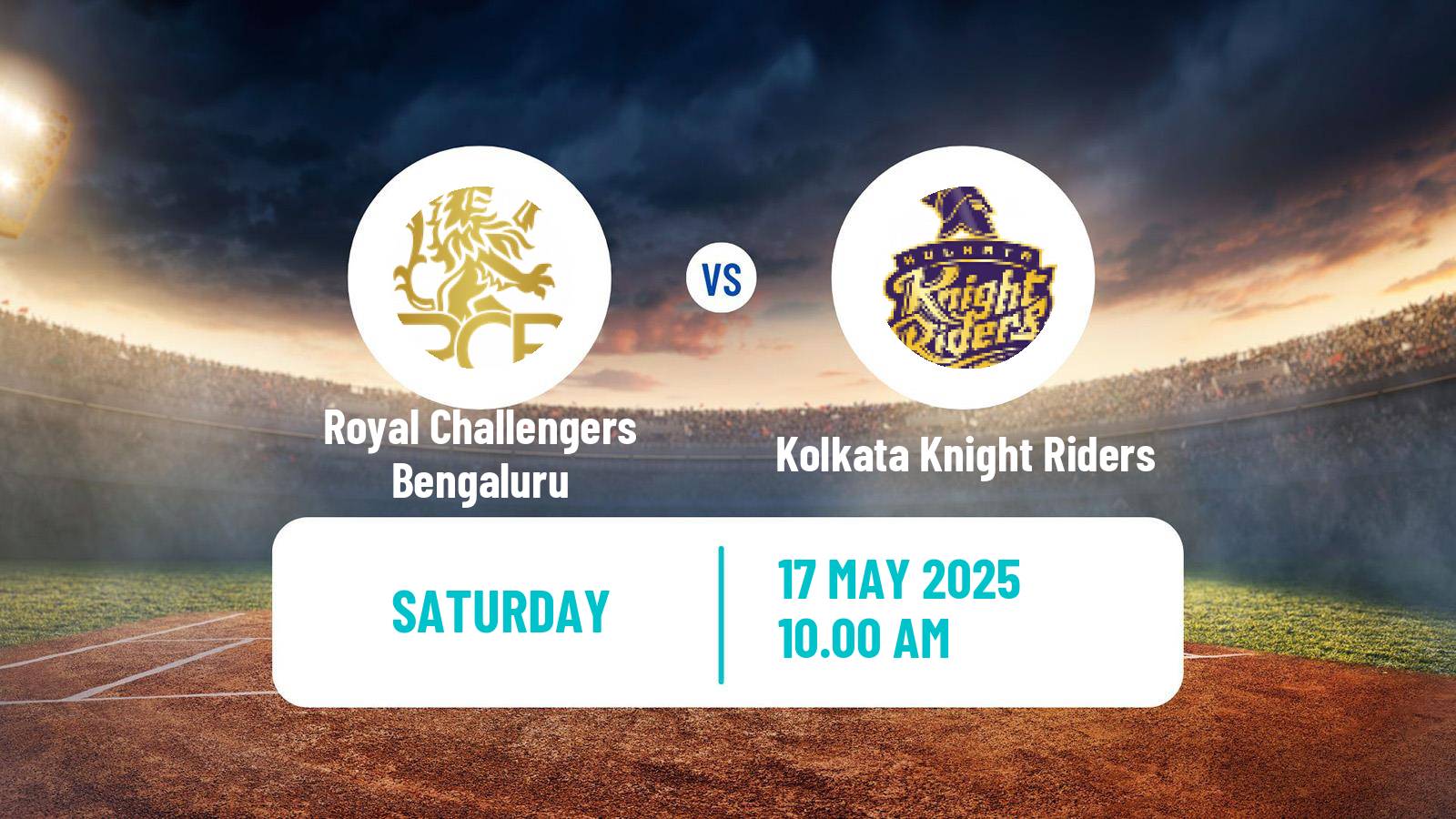 Cricket Indian Premier League Cricket Royal Challengers Bengaluru - Kolkata Knight Riders