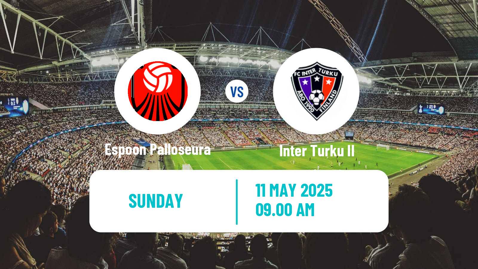 Soccer Finnish Ykkonen Espoon Palloseura - Inter Turku II
