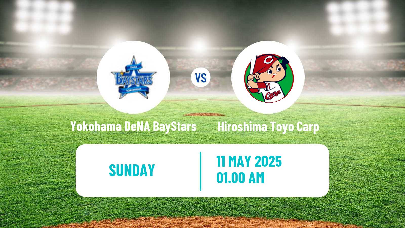 Baseball NPB Yokohama DeNA BayStars - Hiroshima Toyo Carp