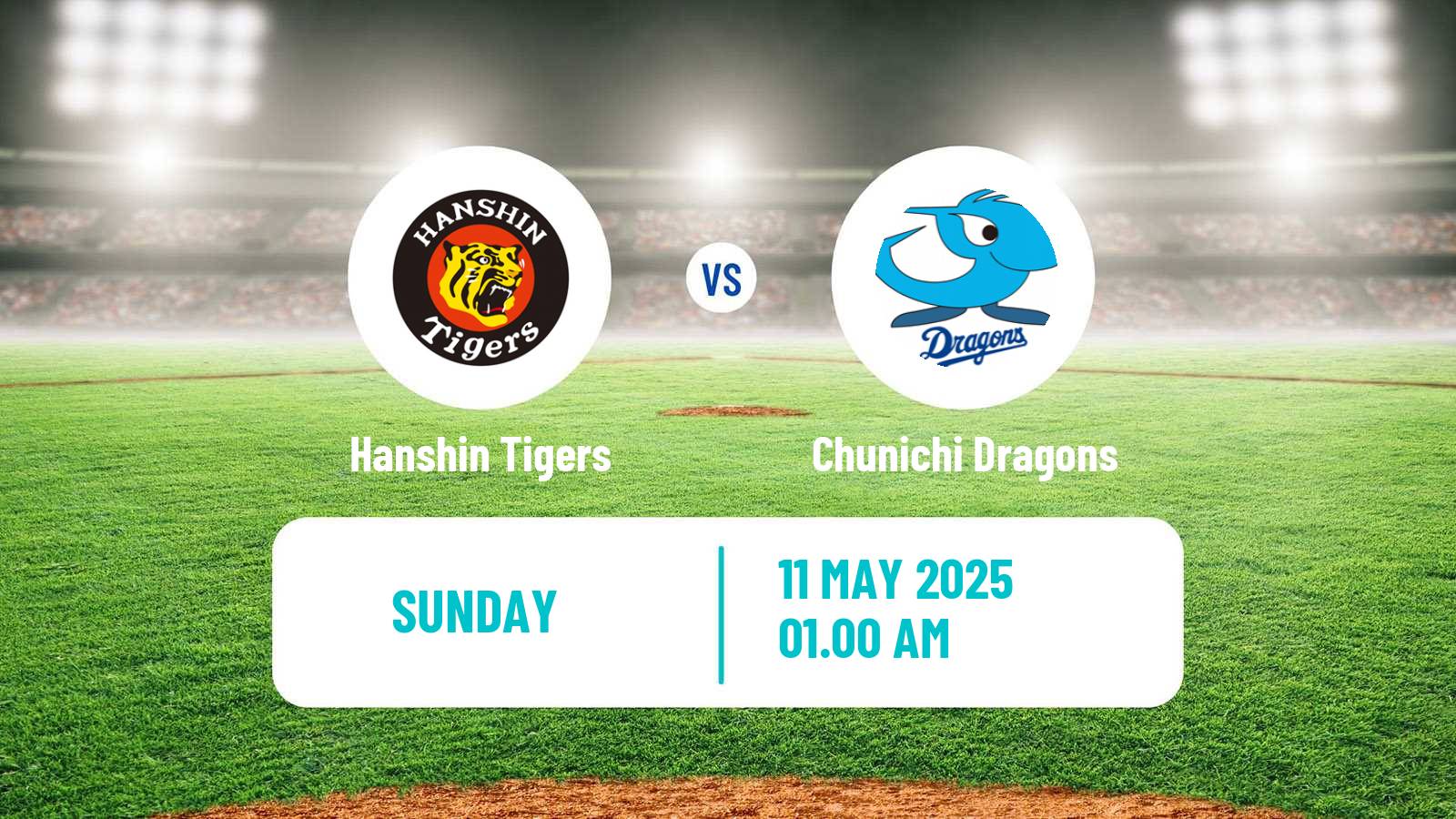 Baseball NPB Hanshin Tigers - Chunichi Dragons