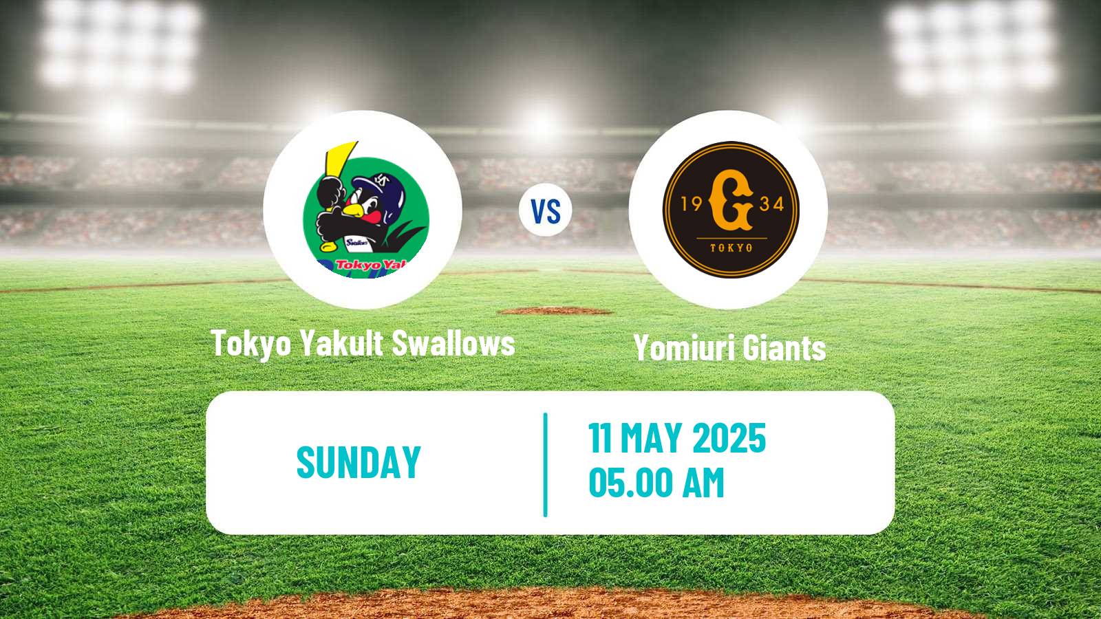 Baseball NPB Tokyo Yakult Swallows - Yomiuri Giants