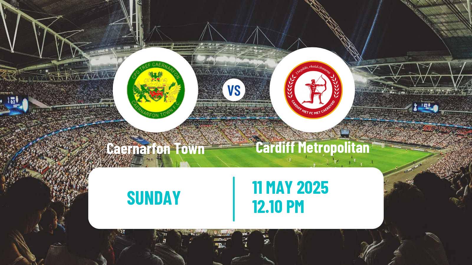 Soccer Welsh Cymru Premier Caernarfon Town - Cardiff Metropolitan