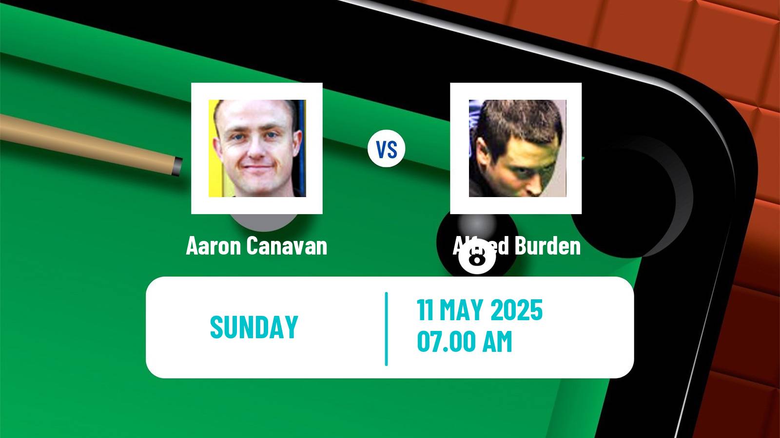 Snooker World Senior Championship Aaron Canavan - Alfred Burden