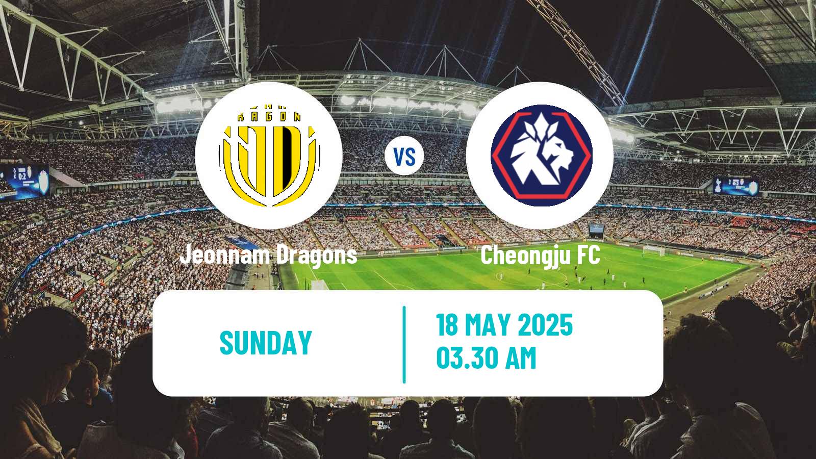 Soccer South Korean K-League 2 Jeonnam Dragons - Cheongju