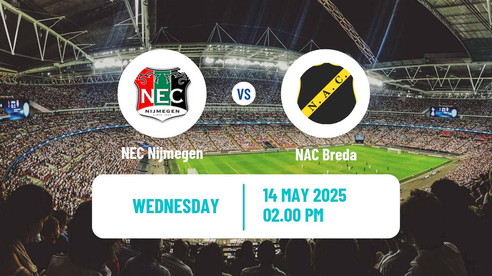 Soccer Dutch Eredivisie NEC Nijmegen - NAC Breda