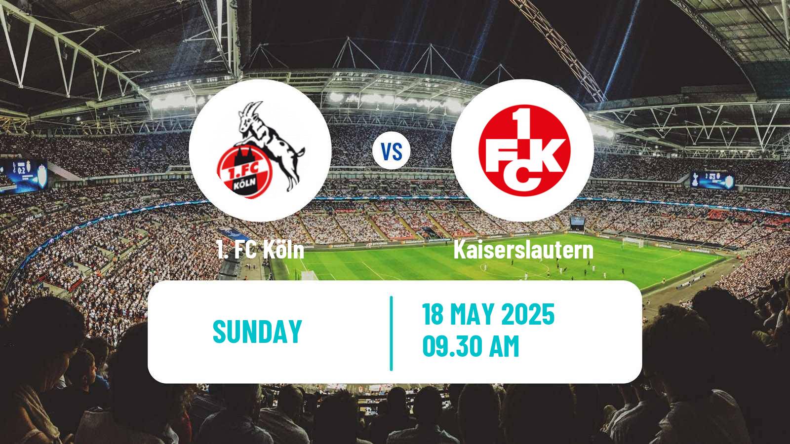 Soccer German 2 Bundesliga Köln - Kaiserslautern