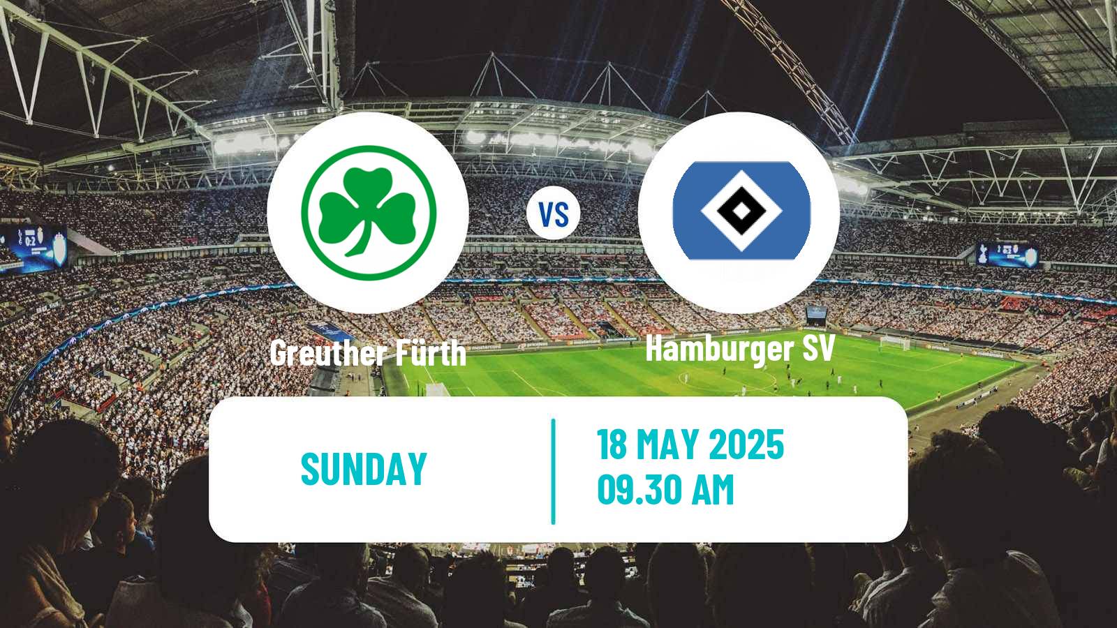 Soccer German 2 Bundesliga Greuther Fürth - Hamburger SV