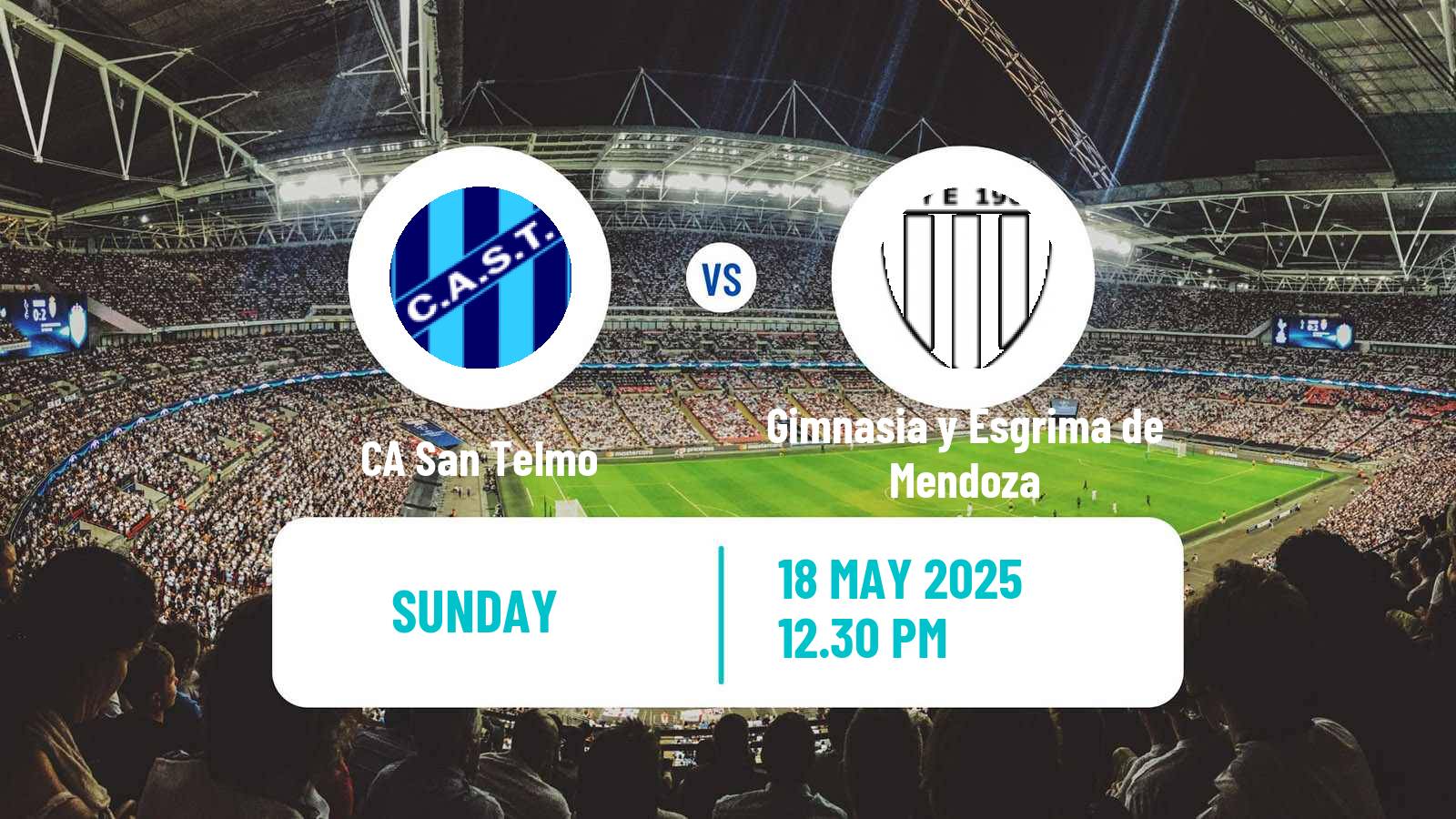 Soccer Argentinian Primera Nacional San Telmo - Gimnasia y Esgrima de Mendoza