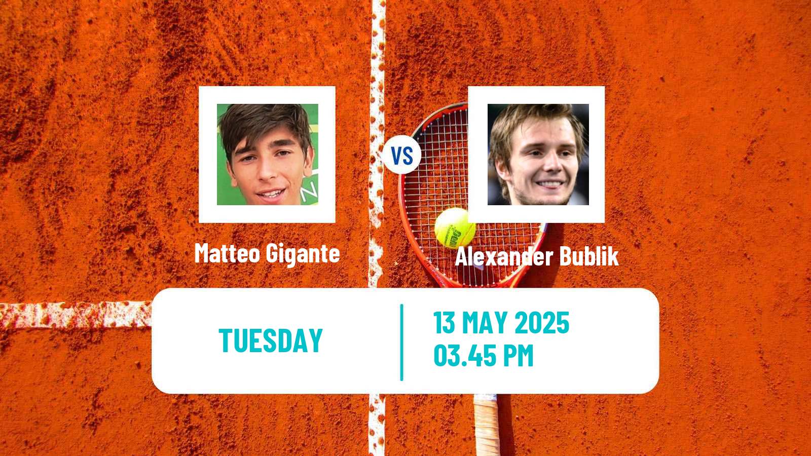 Tennis Turin 2 Challenger Men Matteo Gigante - Alexander Bublik