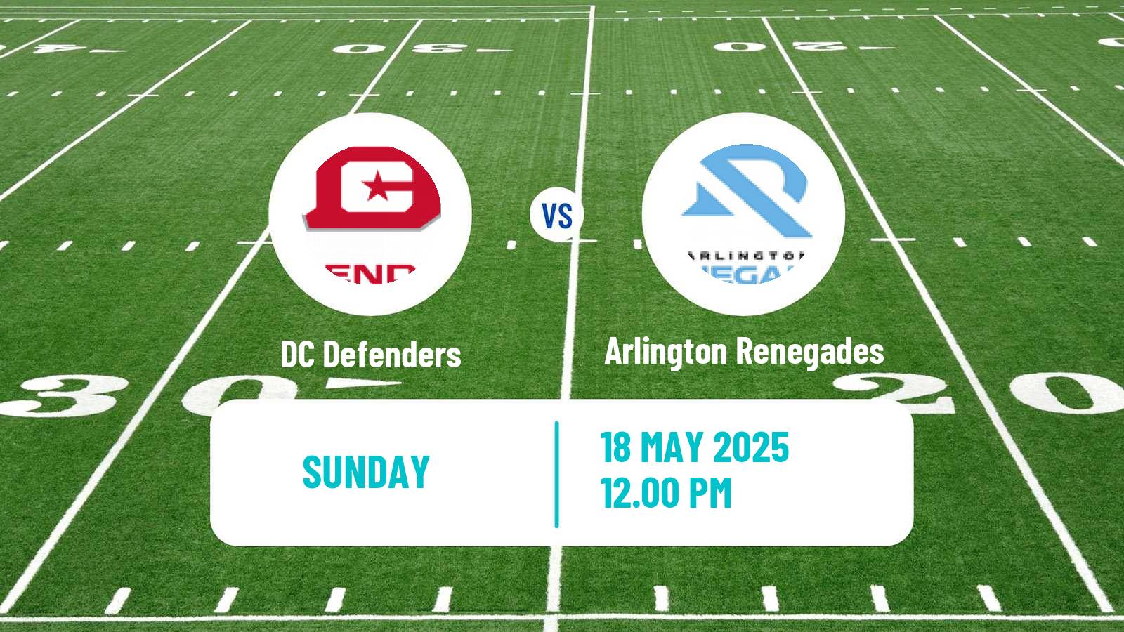 American football UFL DC Defenders - Arlington Renegades