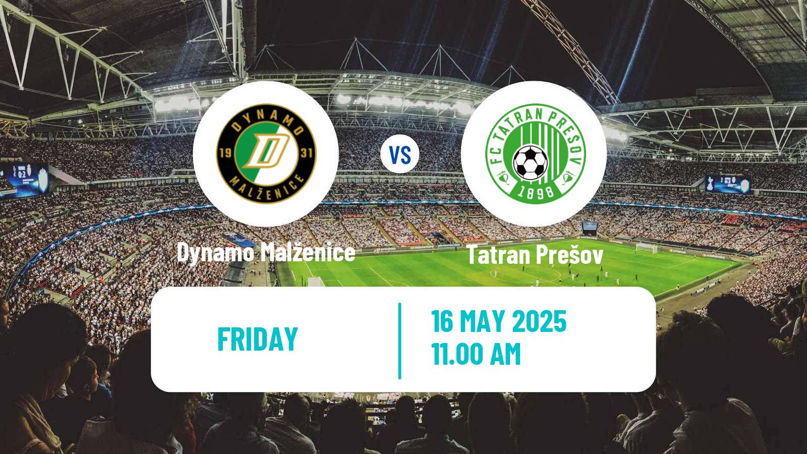 Soccer Slovak 2 Liga Dynamo Malženice - Tatran Prešov