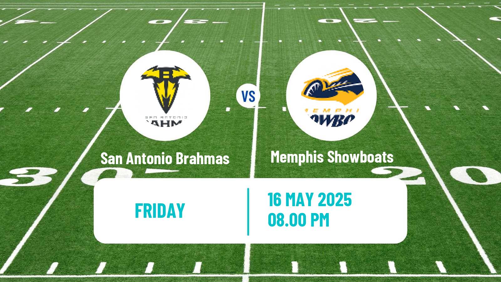 American football UFL San Antonio Brahmas - Memphis Showboats