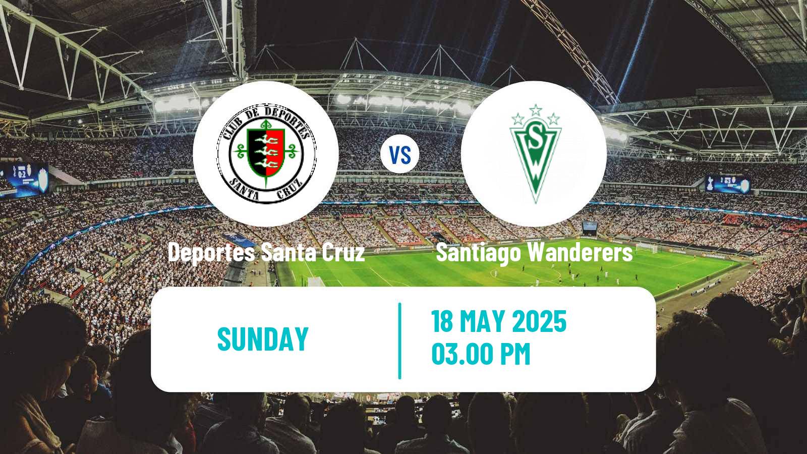 Soccer Chilean Primera B Deportes Santa Cruz - Santiago Wanderers