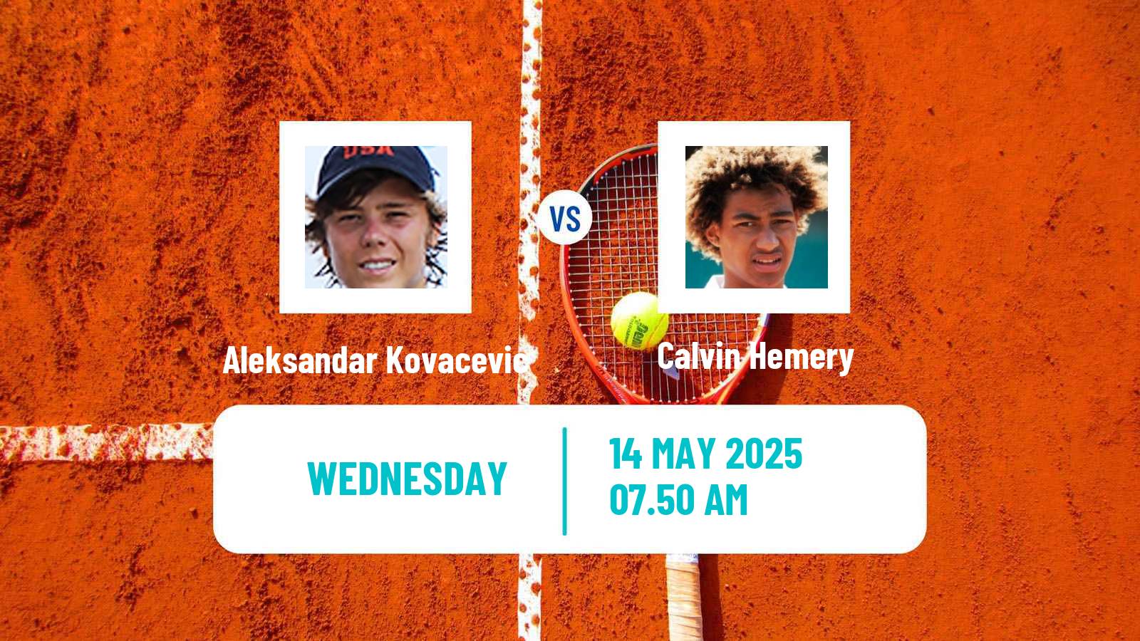 Tennis Bordeaux Challenger Men Aleksandar Kovacevic - Calvin Hemery