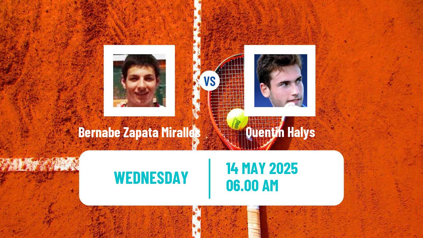 Tennis Bordeaux Challenger Men Bernabe Zapata Miralles - Quentin Halys