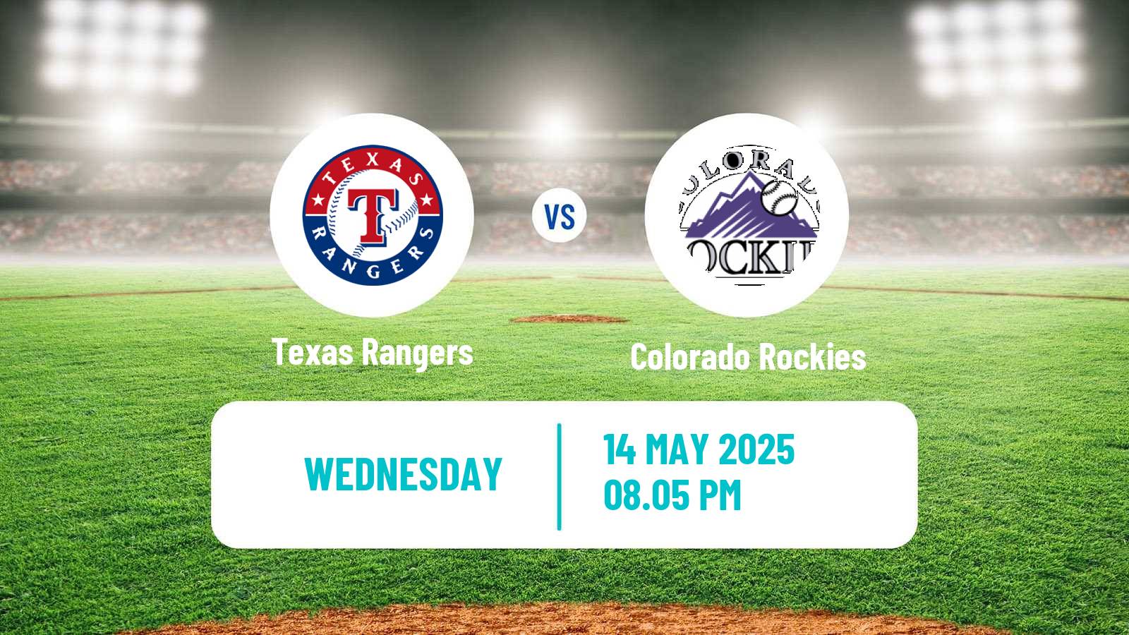 Baseball MLB Texas Rangers - Colorado Rockies