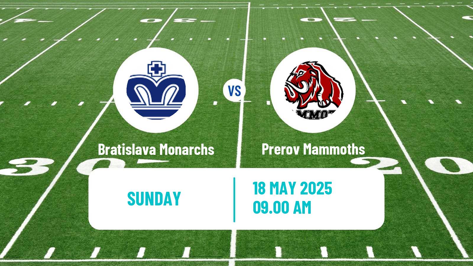 American football Czech CLAF Bratislava Monarchs - Prerov Mammoths