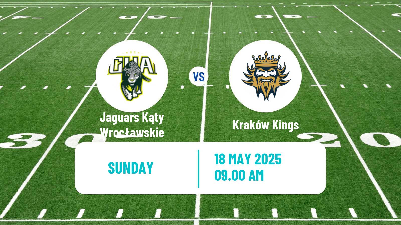 American football Polish PFL 1 Jaguars Kąty Wrocławskie - Kraków Kings